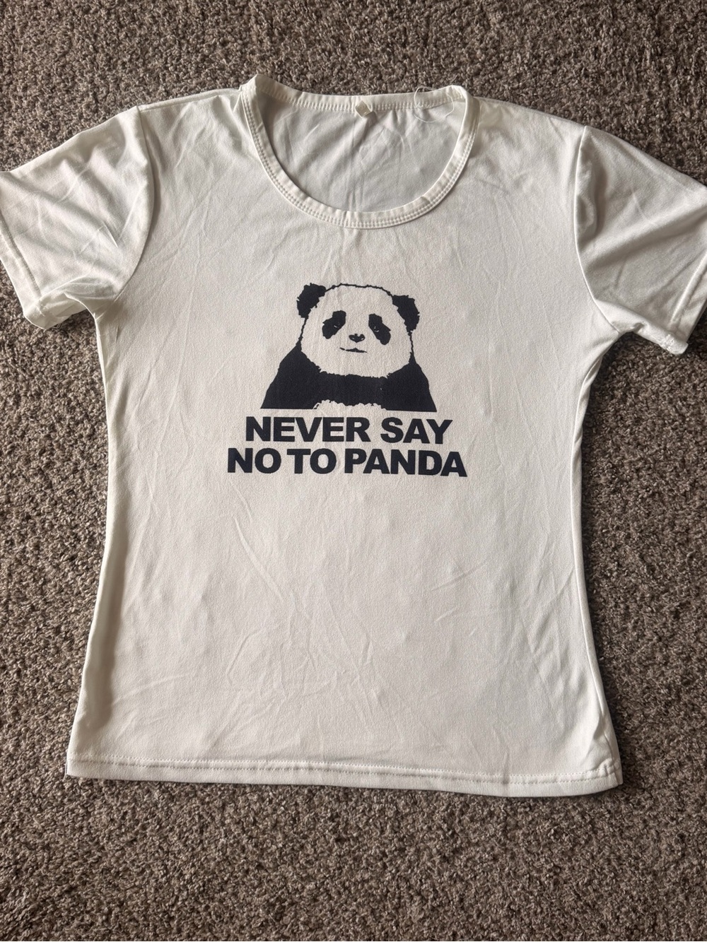 Never Say No To Panda Graphic Tee - White & Black